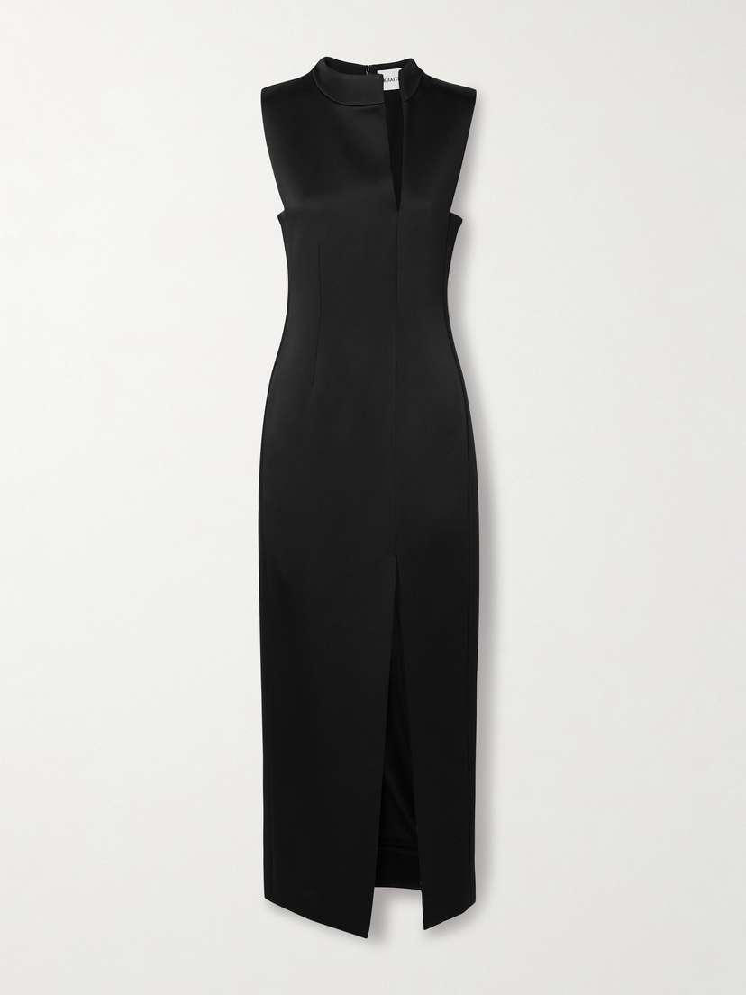 Khaite — Lowen satin-crepe midi dress