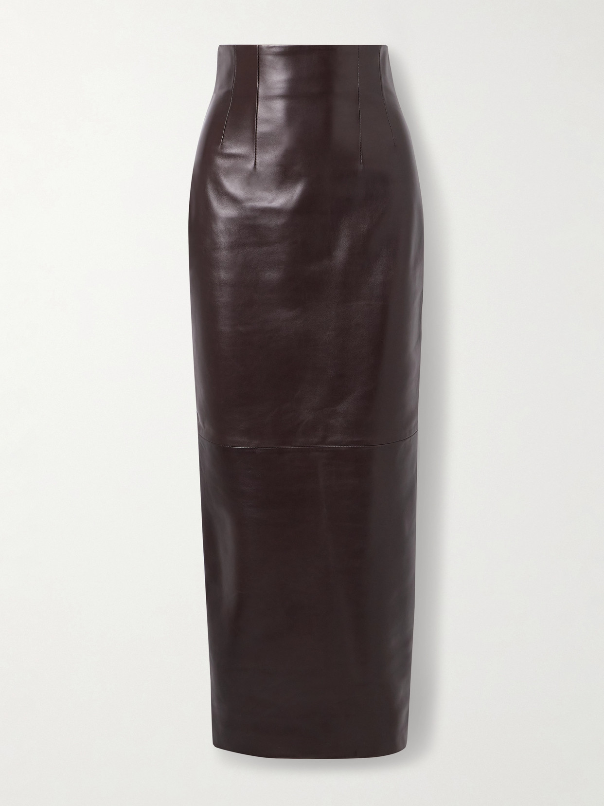 Khaite Loxley Leather Maxi Skirt In Brown