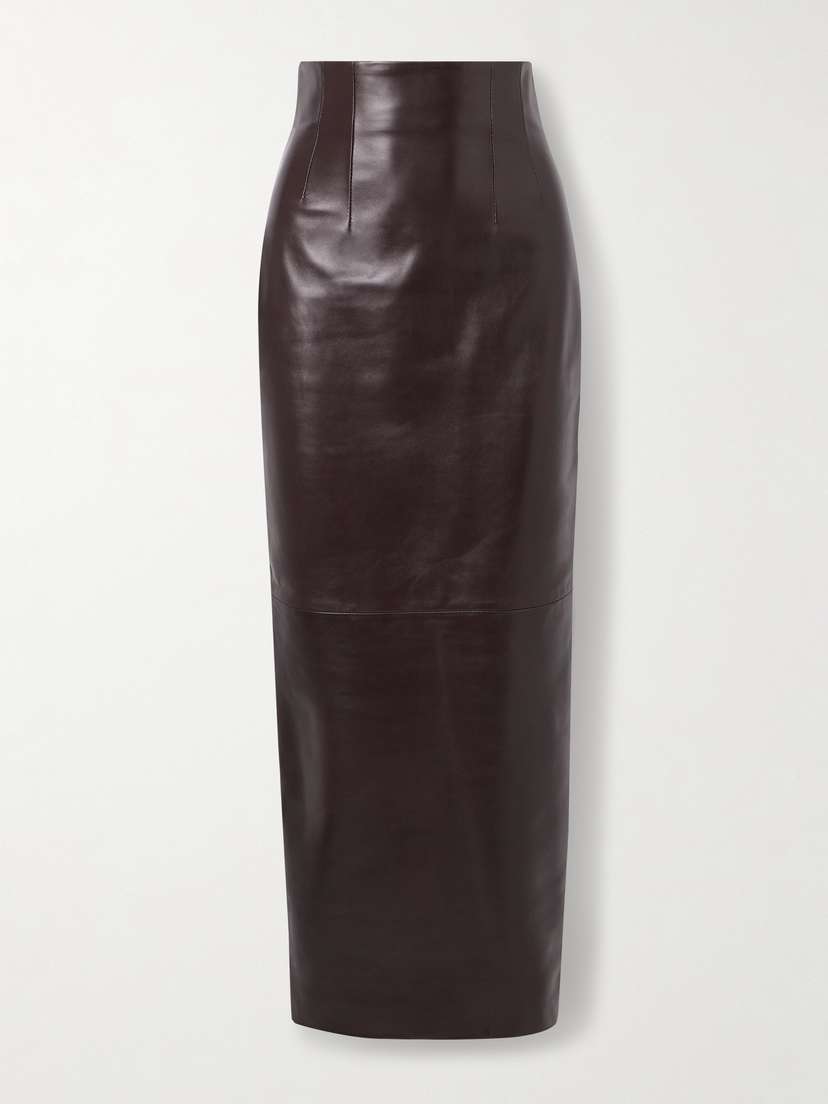 Khaite Loxley Leather Maxi Skirt