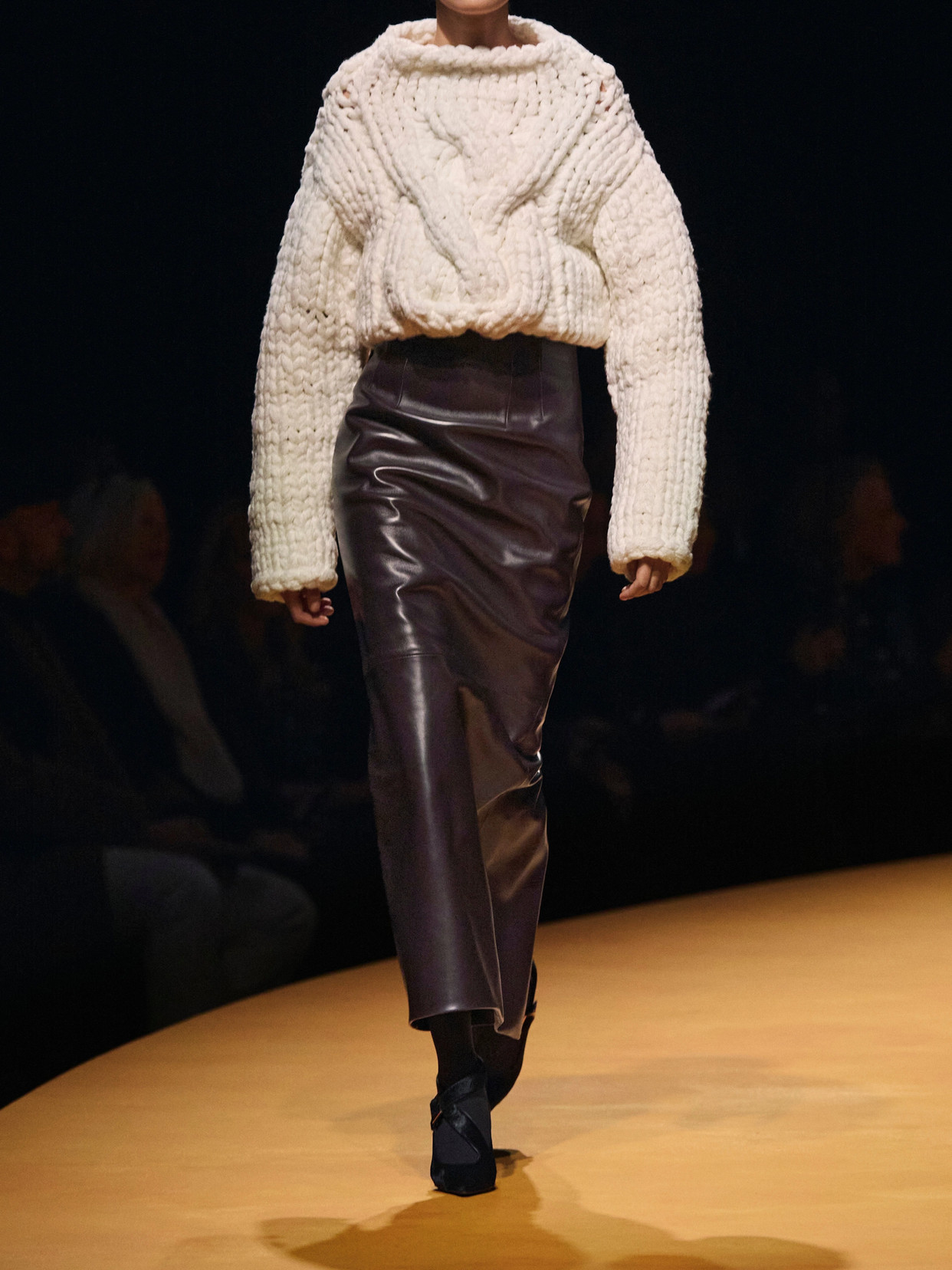 Khaite Loxley High-rise Plonge Leather Maxi Skirt In Brown