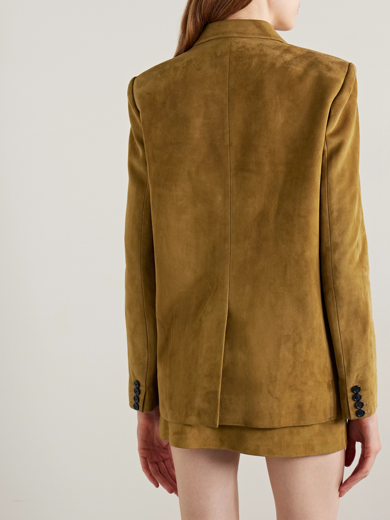 Khaite Saraphina Suede Jacket In Brown