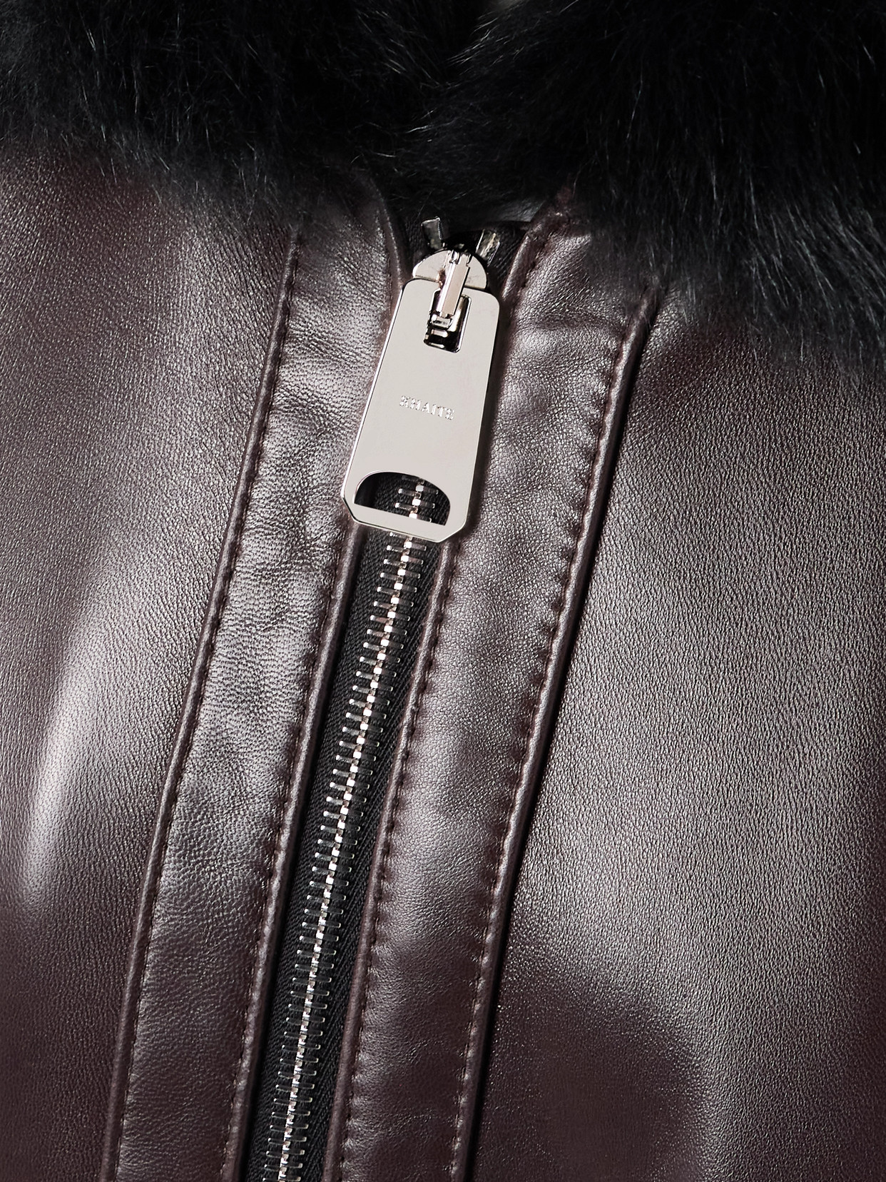 Khaite Daemon Oversized Leather Jacket With Shearling Collar In Brown