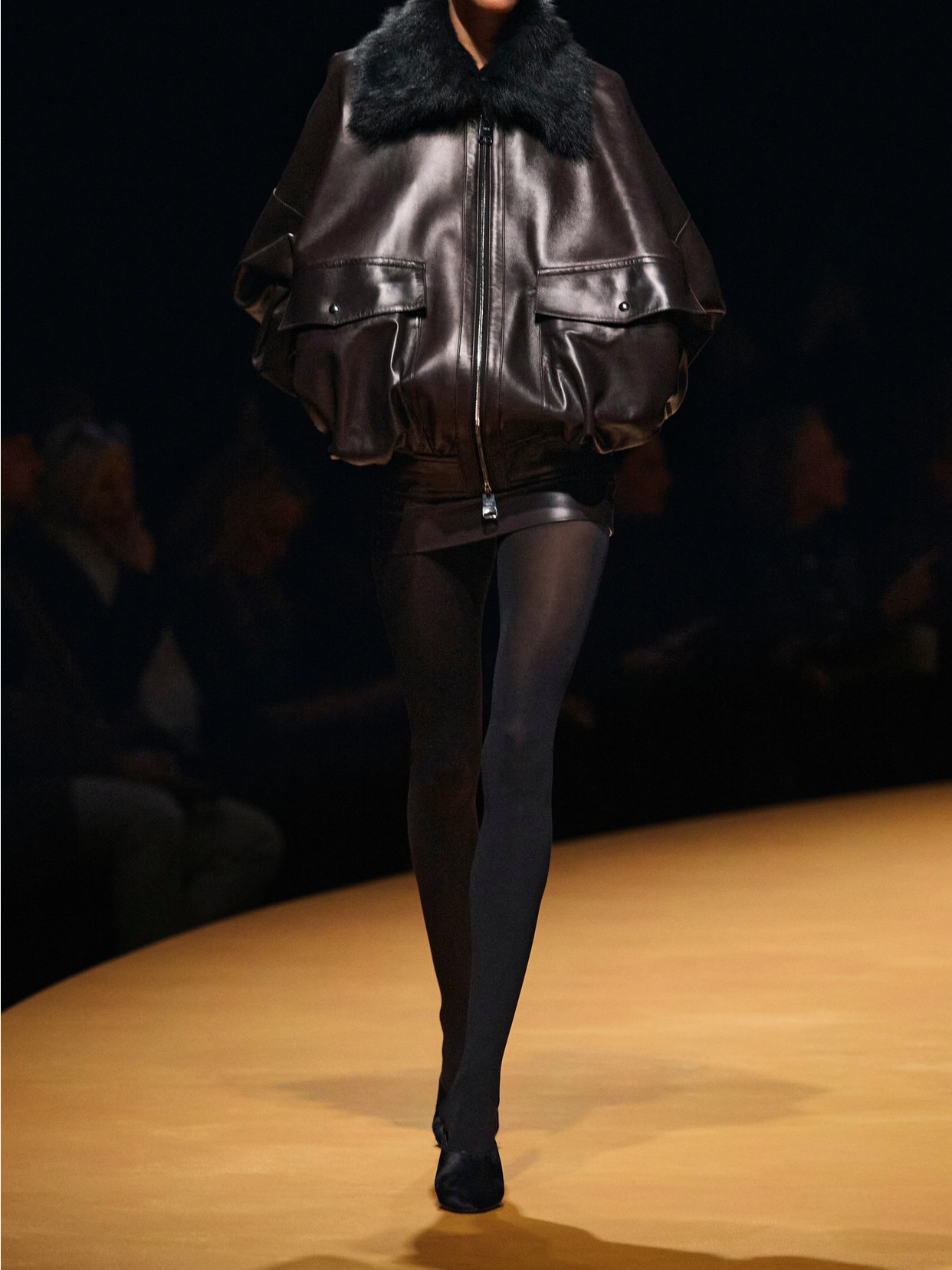 Khaite Daemon Oversized Leather Jacket With Shearling Collar In Brown