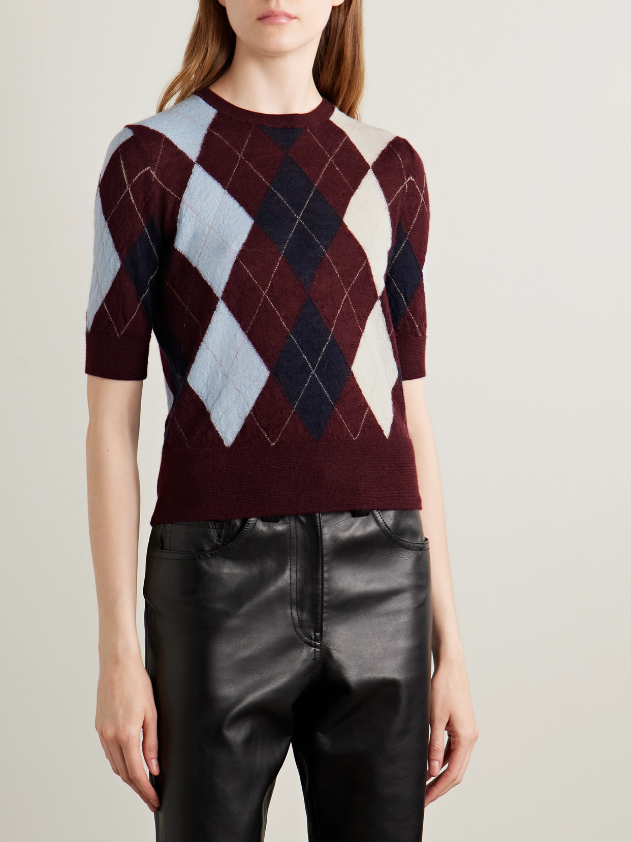Anders Argyle Cashmere And Mohair-Blend Sweater