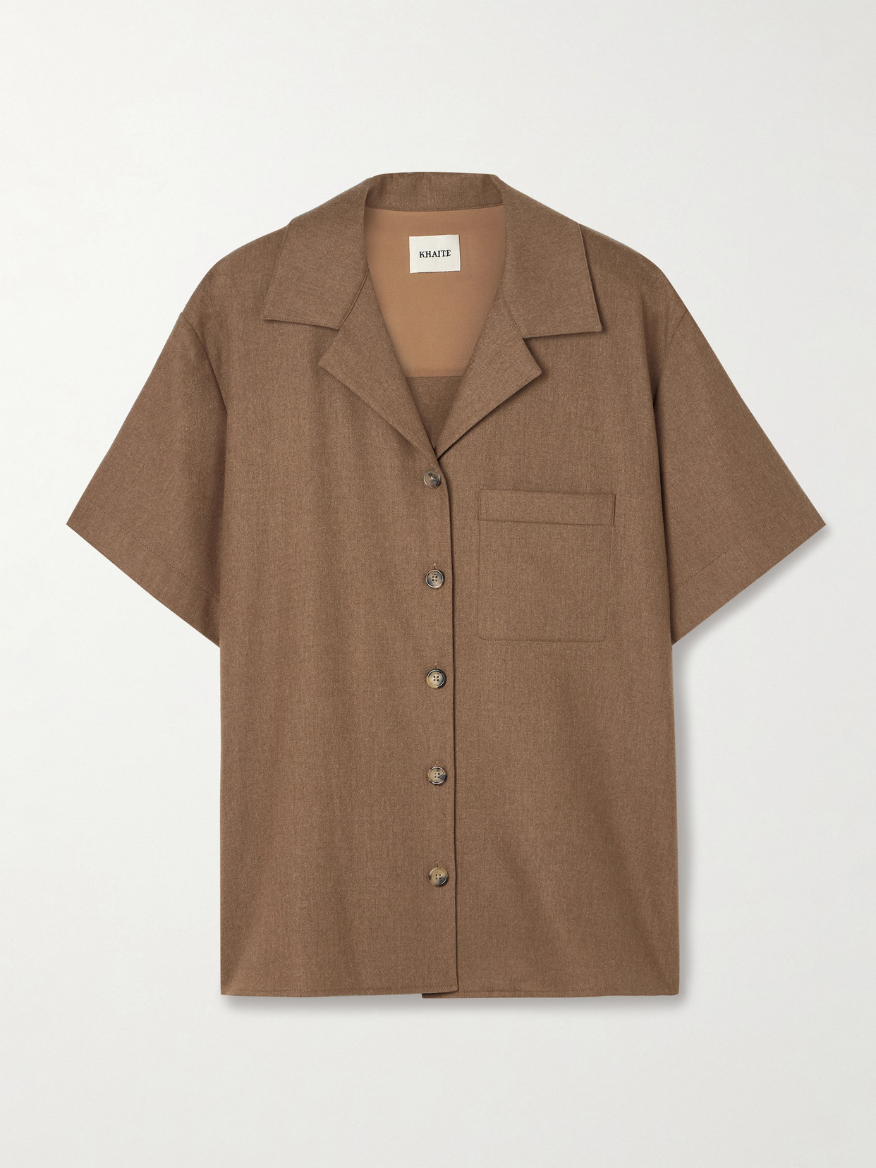 Khaite Riordan Wool Shirt In Brown