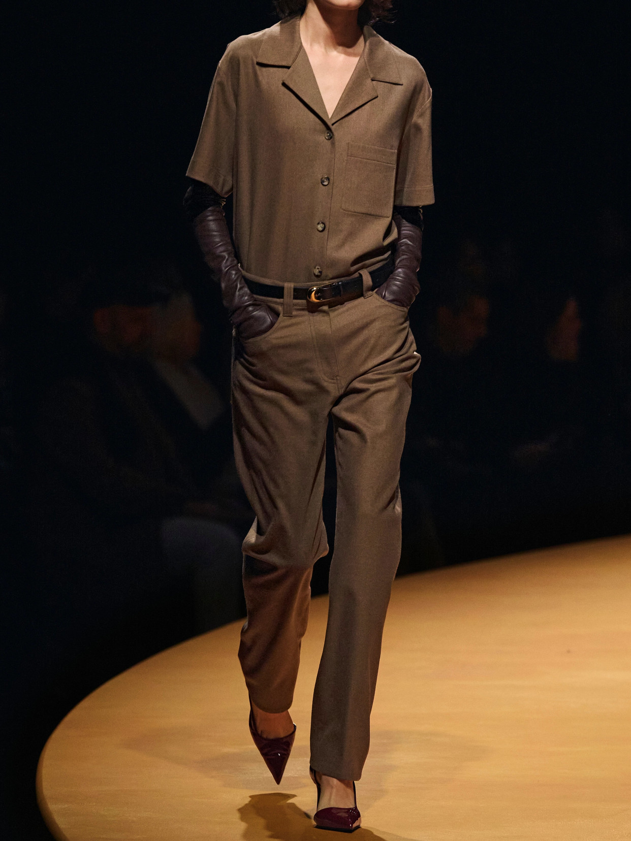Khaite Short-sleeve Pocket Shirt In Brown