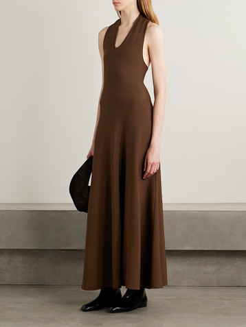 KHAITE Melina stretch-knit halterneck maxi dress