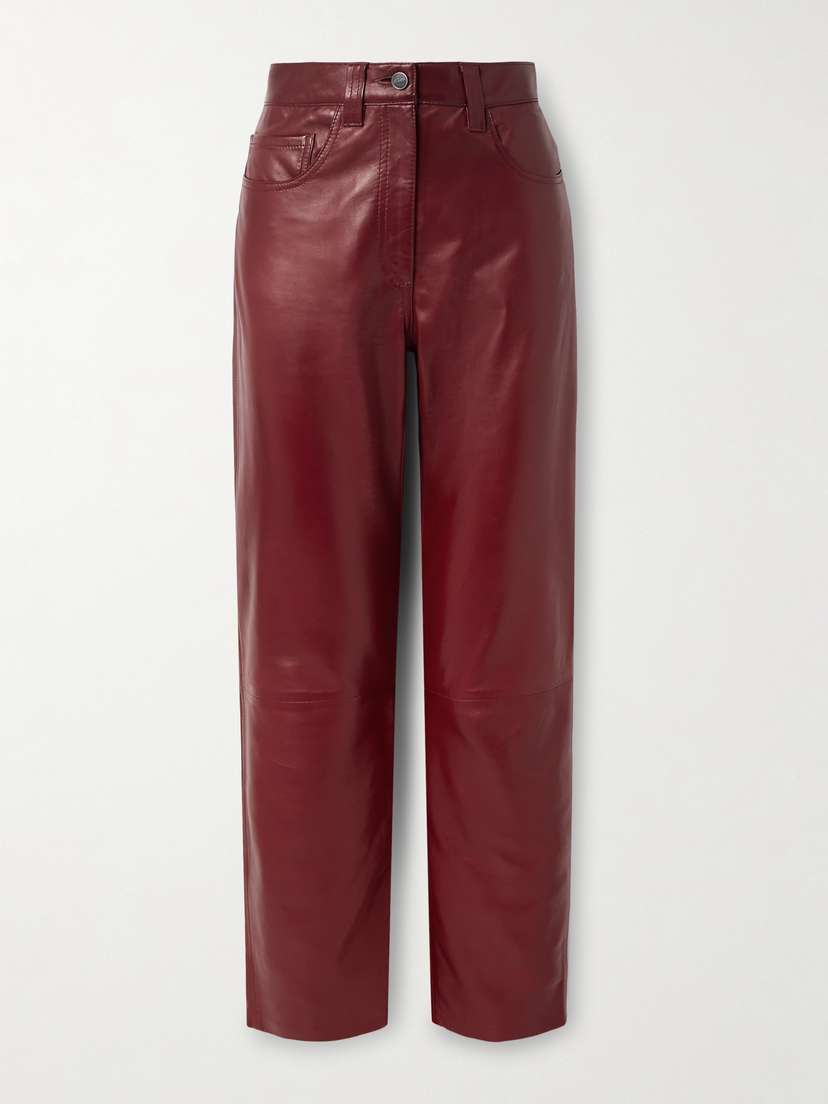 Khaite Callum Leather Straight-leg Pants