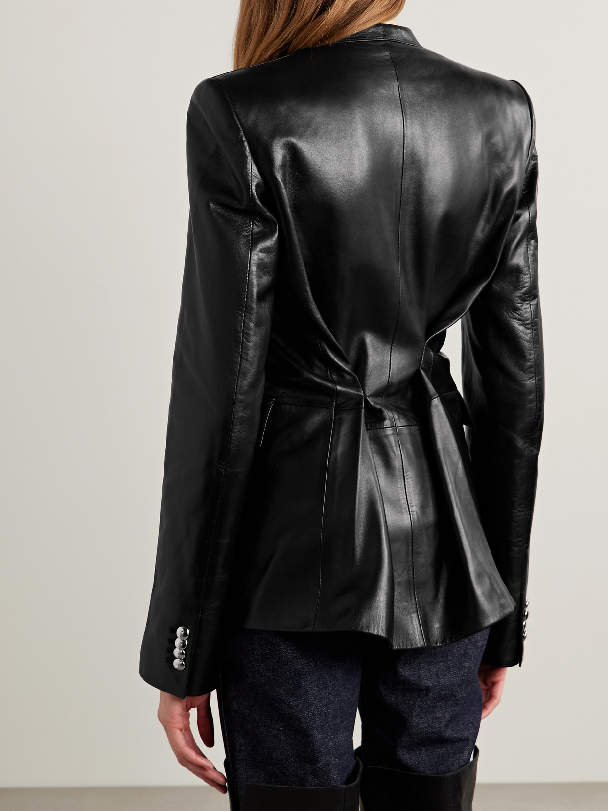 Khaite Elona Leather Jacket In Black
