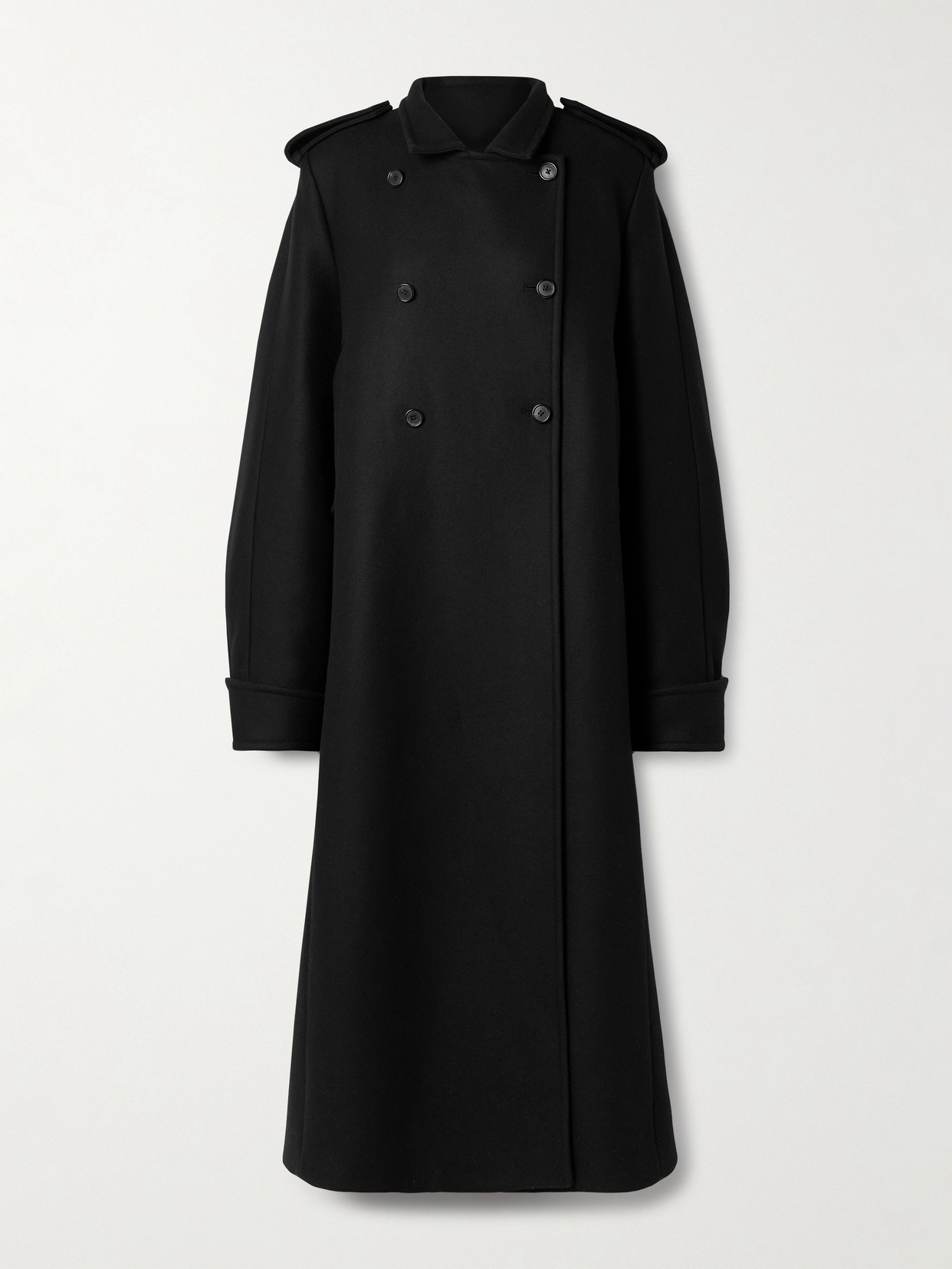 Khaite Donna Oversized Double-breasted Wool Coat In Black
