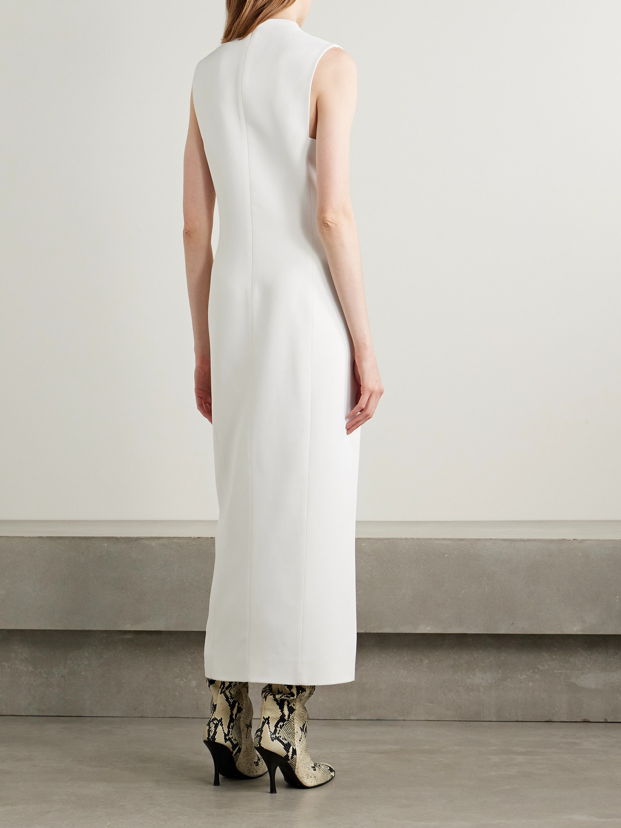 Khaite Lowen Satin-crepe Midi Dress In Multi