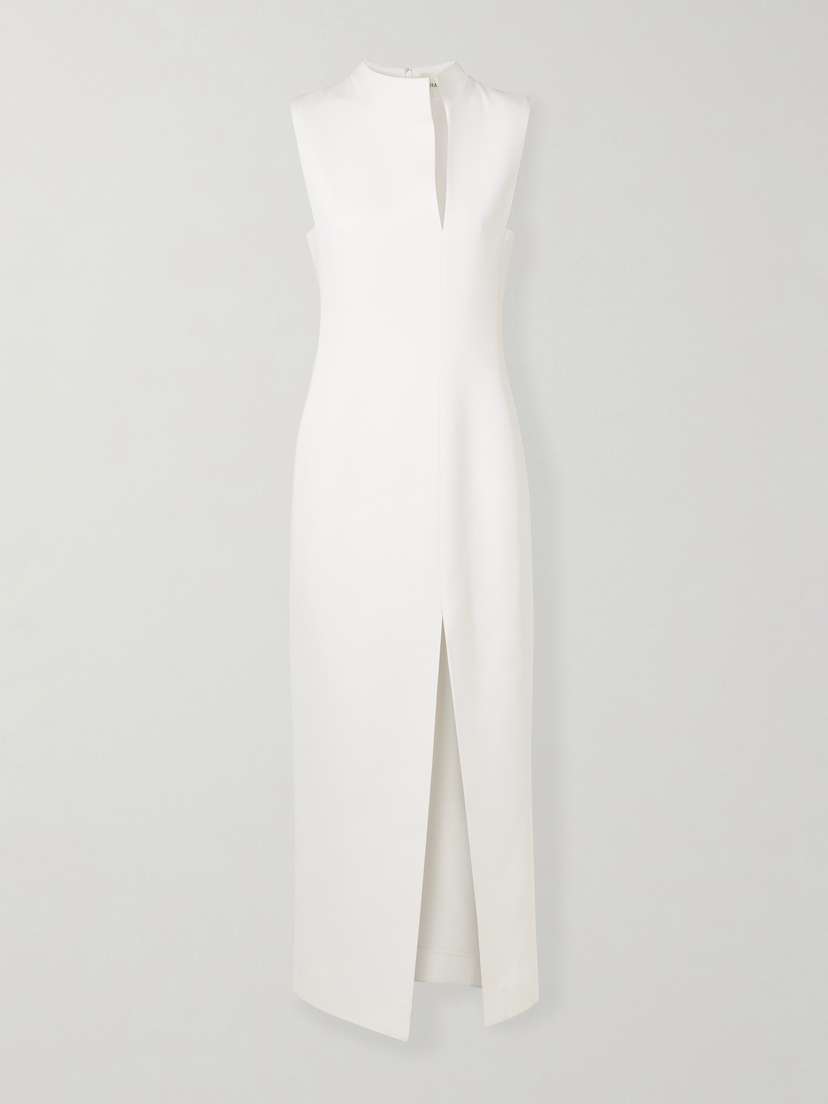 Khaite — Lowen satin-crepe midi dress