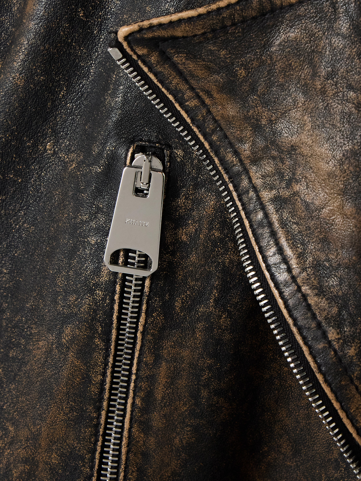 Catalina Distressed Leather Biker Jacket