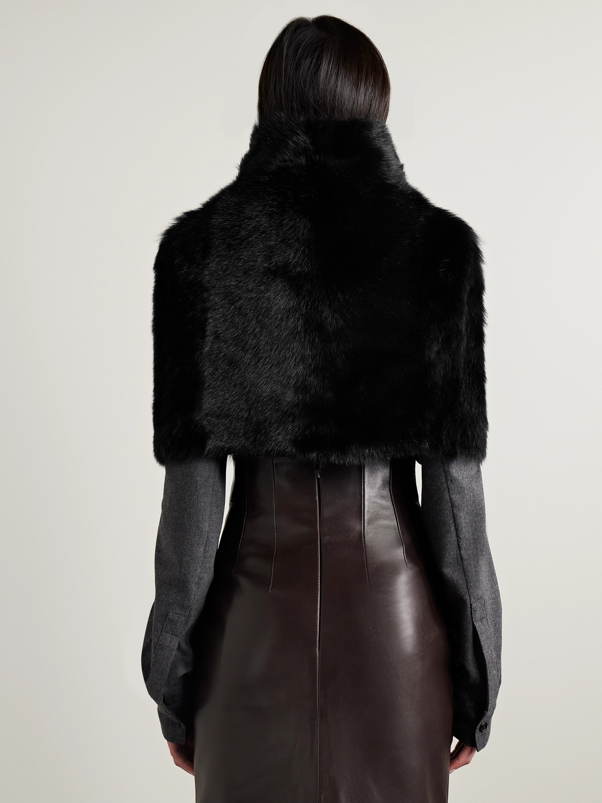 Rovero Shearling Turtleneck Cape
