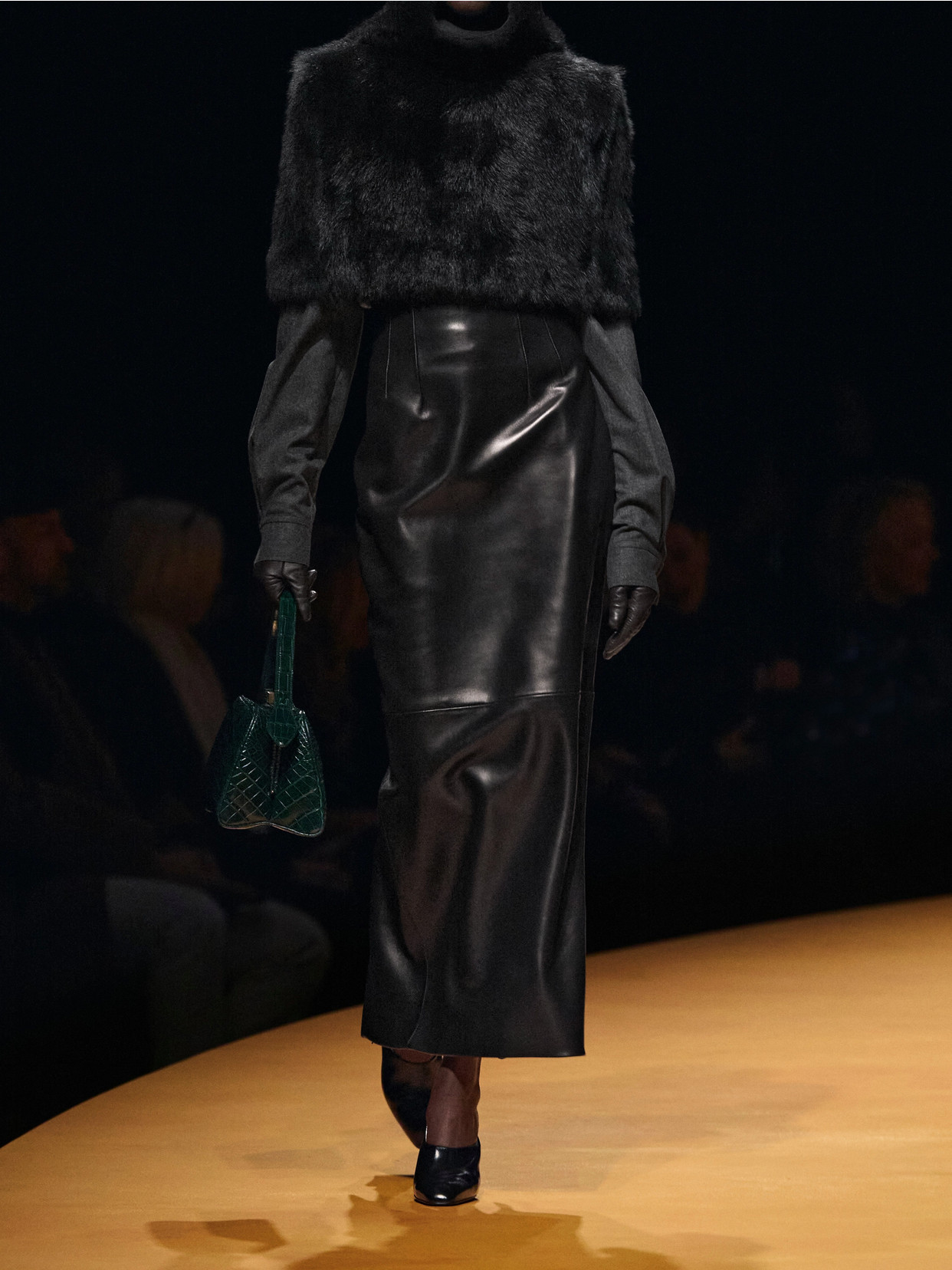 Rovero Shearling Turtleneck Cape