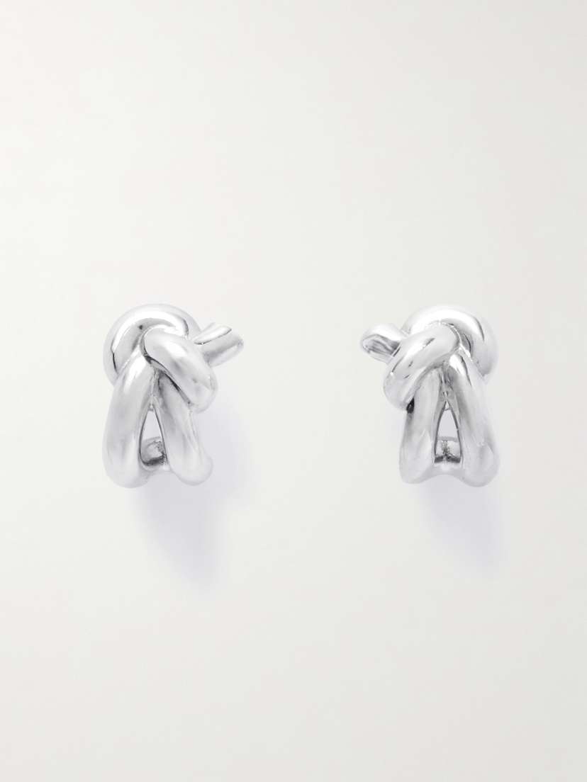 Bottega Veneta Knot Silver Earrings