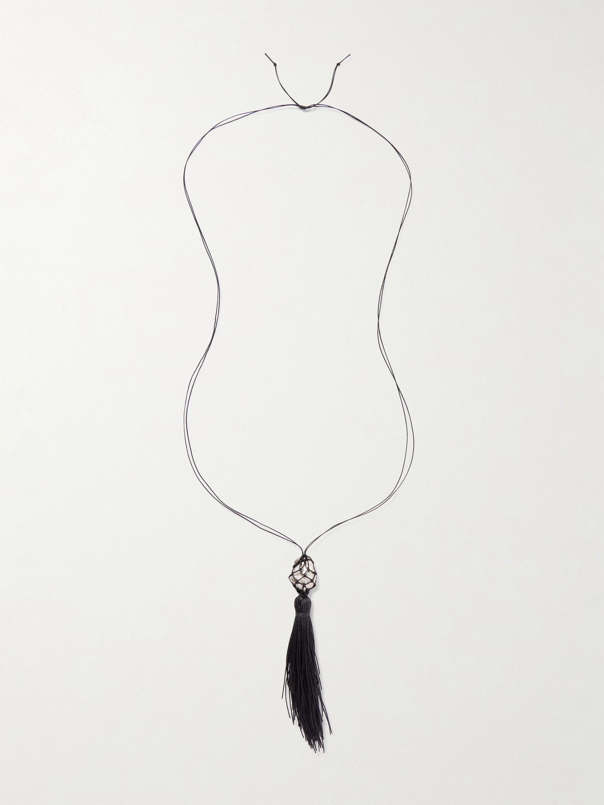 Alighieri Melody Cord And Silver Necklace In Black
