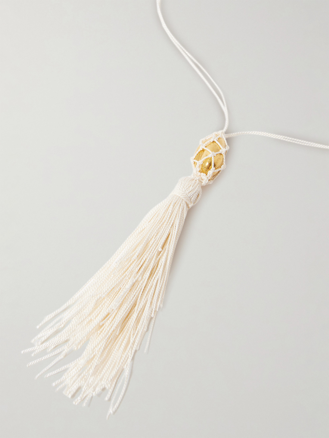 Alighieri Melody Cord And Gold-plated Necklace In White
