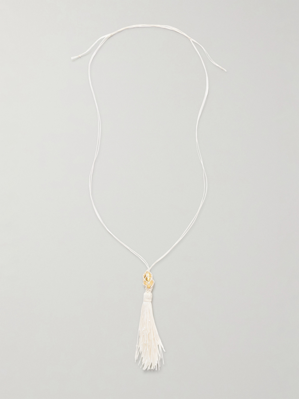 Alighieri Melody Cord And Gold-plated Necklace In White