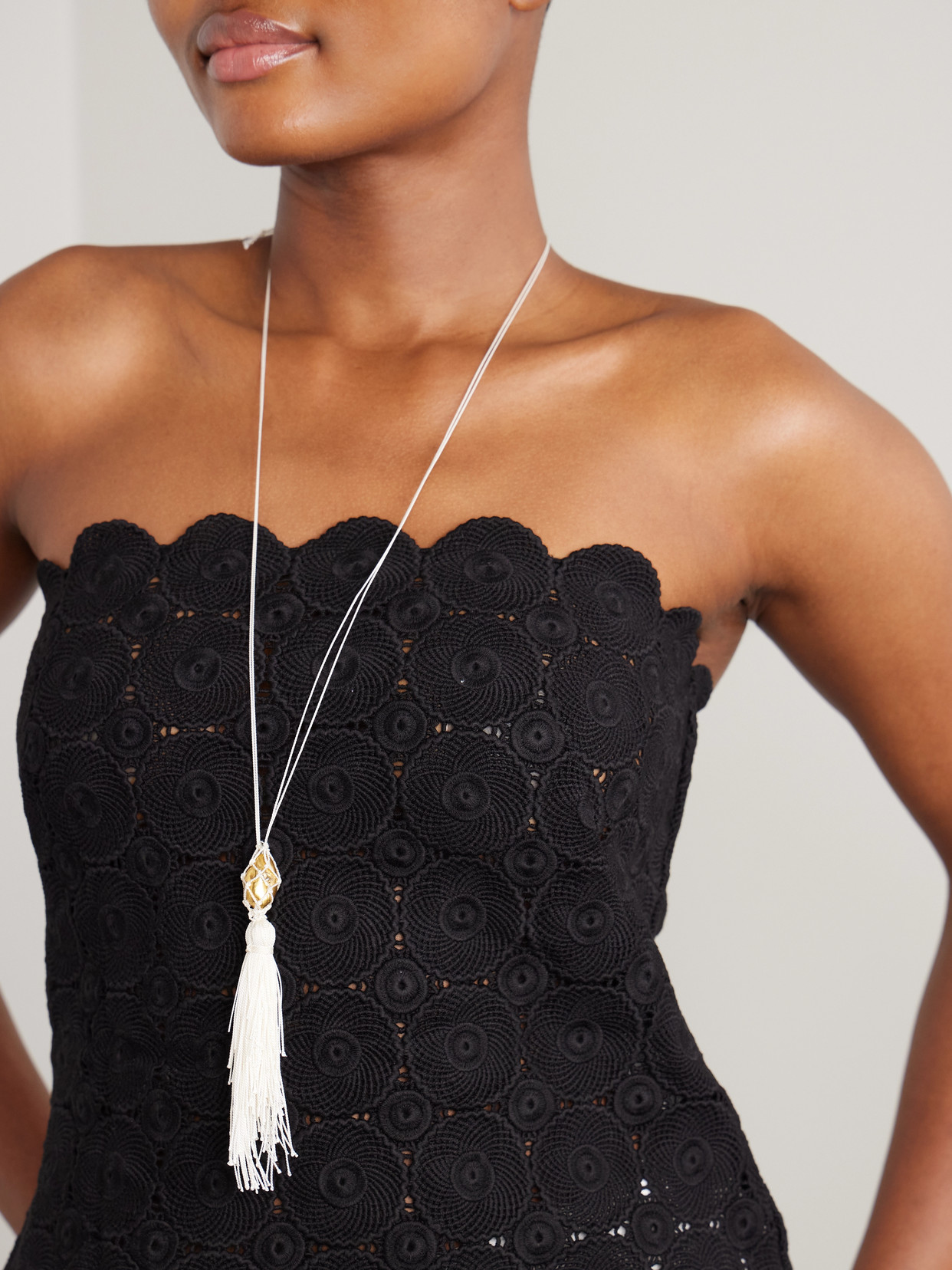 Alighieri Melody Cord And Gold-plated Necklace In White