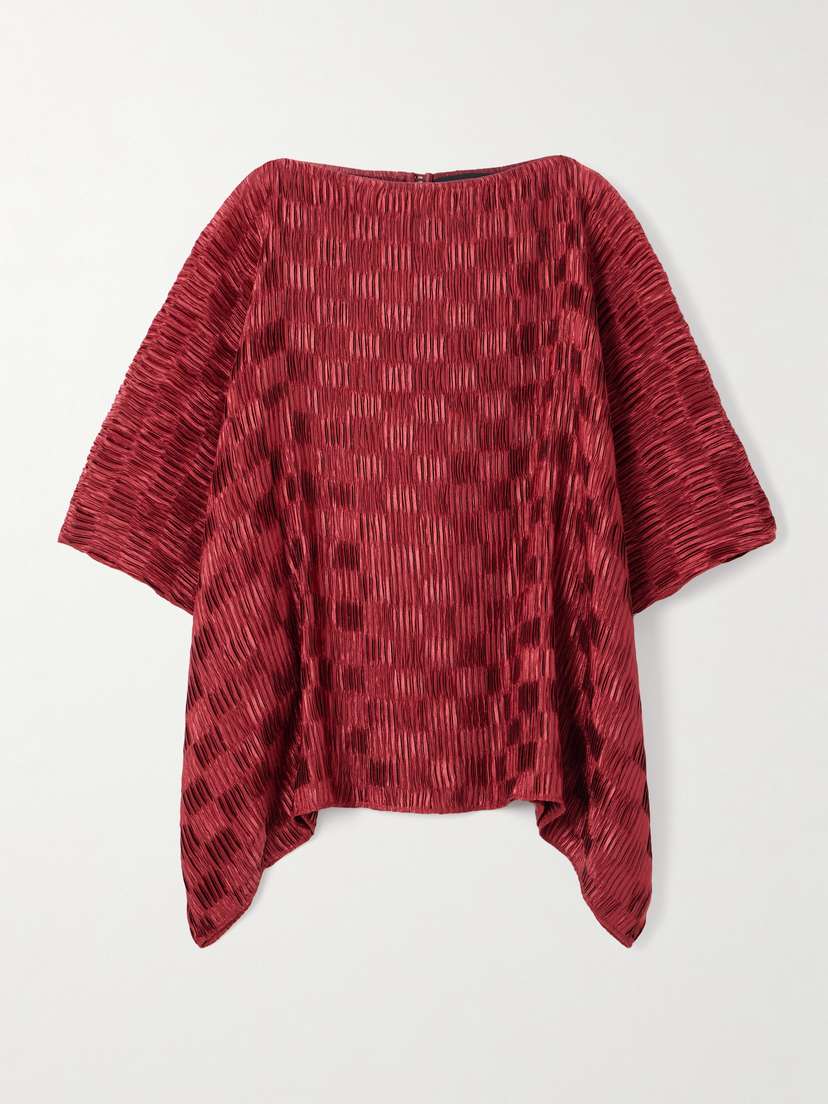 Dima Ayad Plissé-satin Blouse