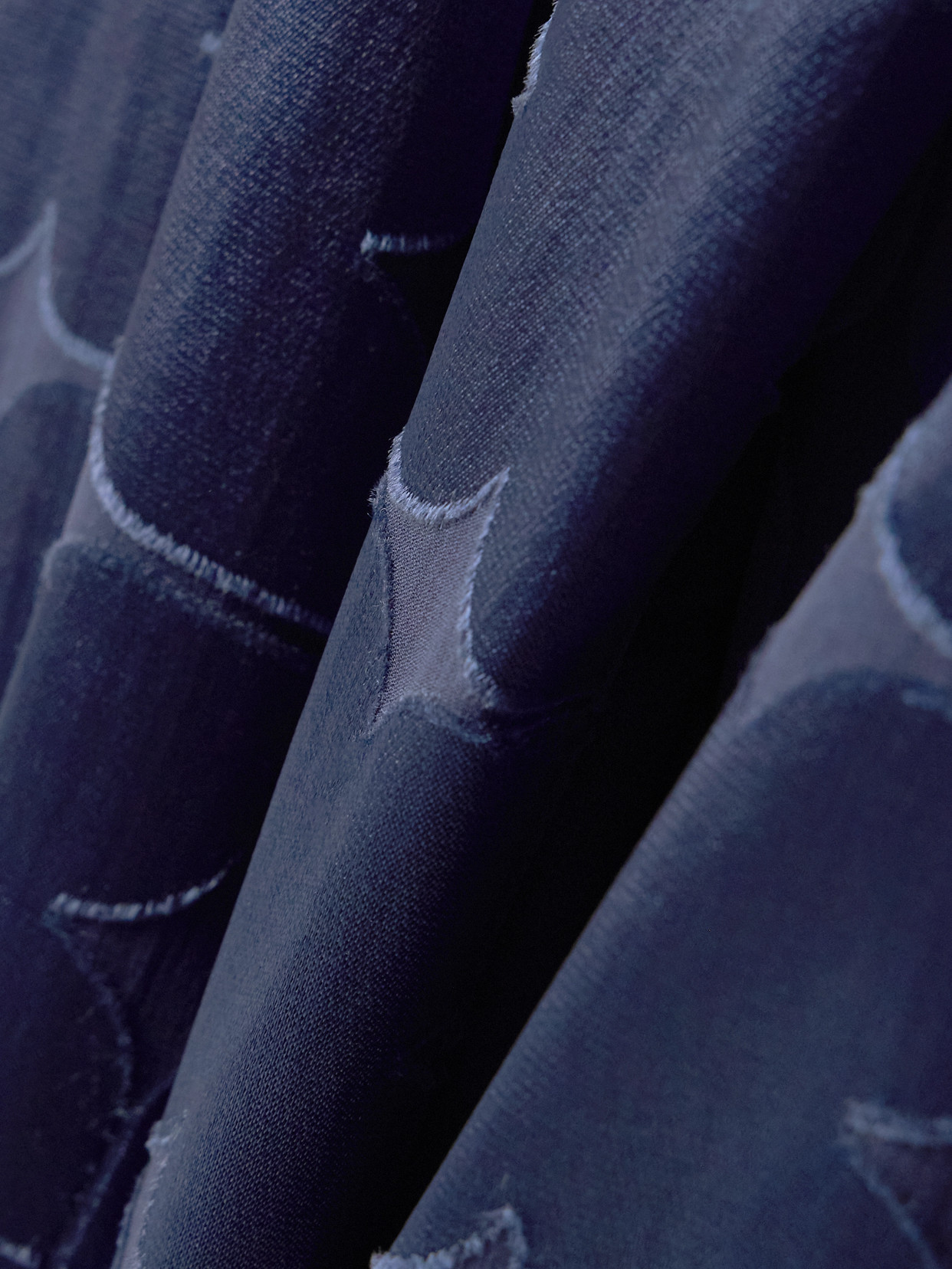 Dima Ayad Geometric Devoré-satin Straight-leg Pants In Blue