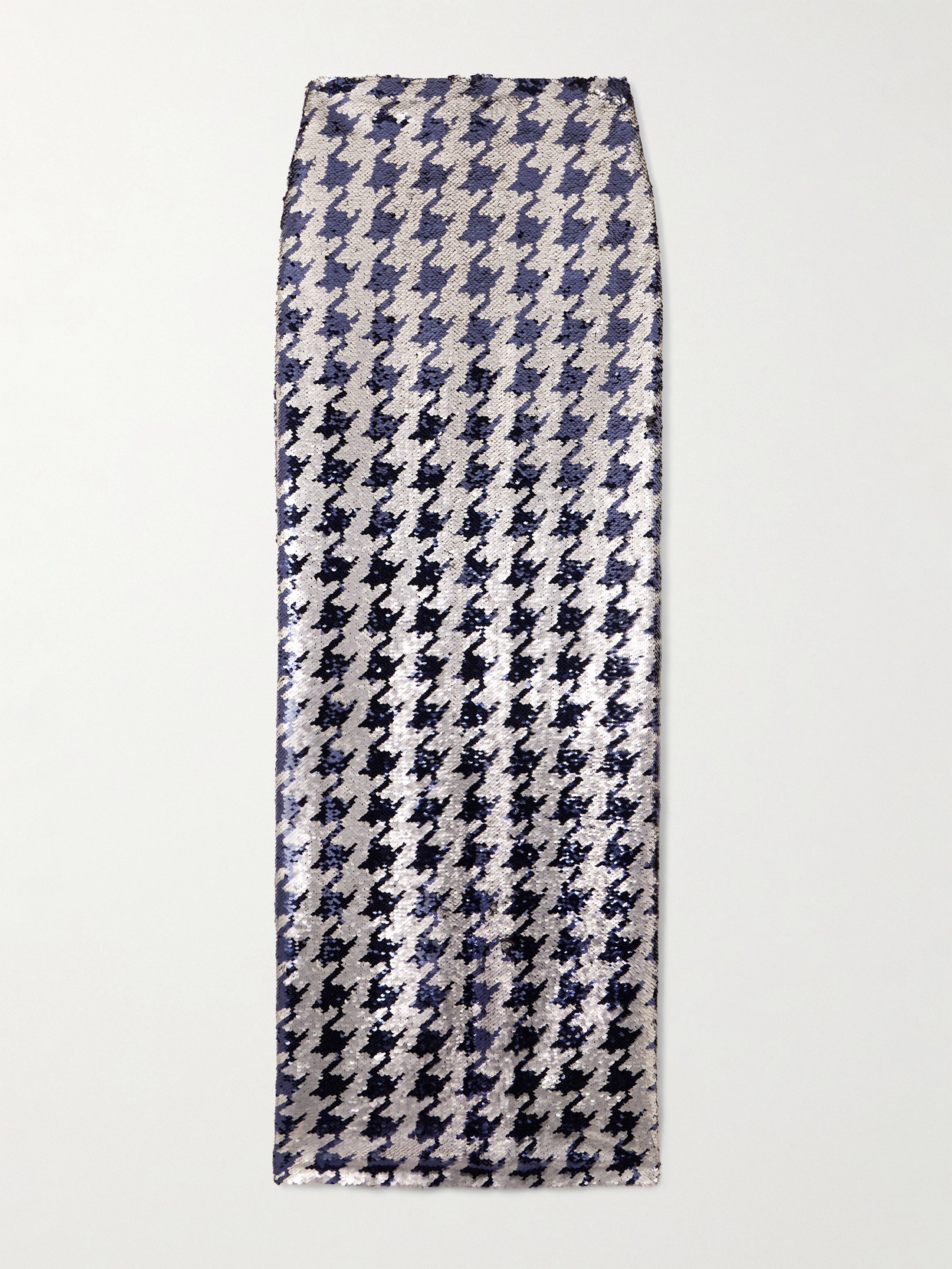 Dima Ayad Houndstooth Sequined Jersey Maxi Skirt In Black