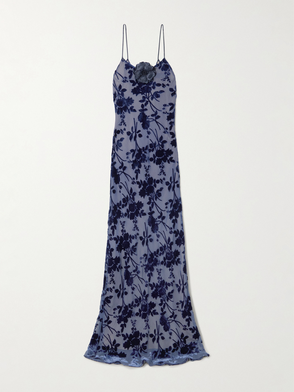 Rodarte Appliquéd Floral Devoré-velvet Gown In Multi