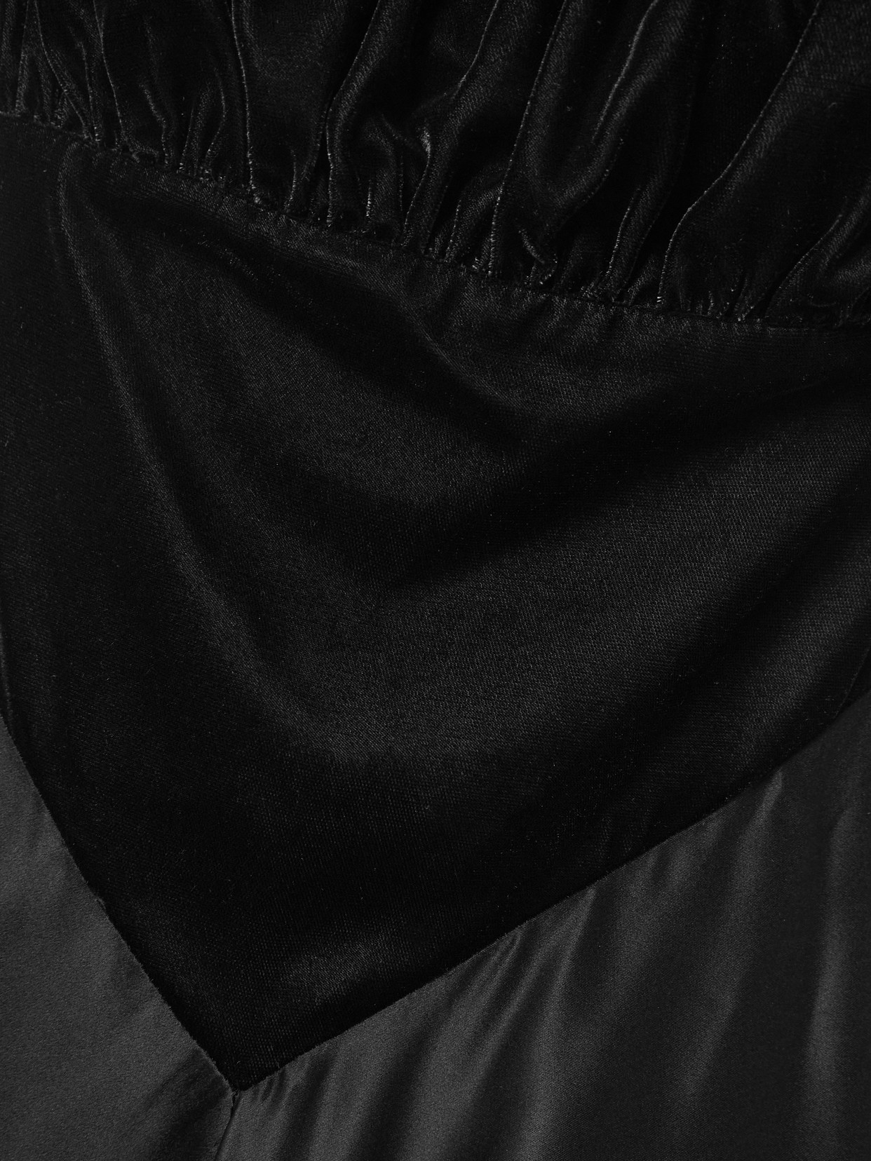 Rodarte Tie-detailed Velvet And Silk-satin Gown In Black