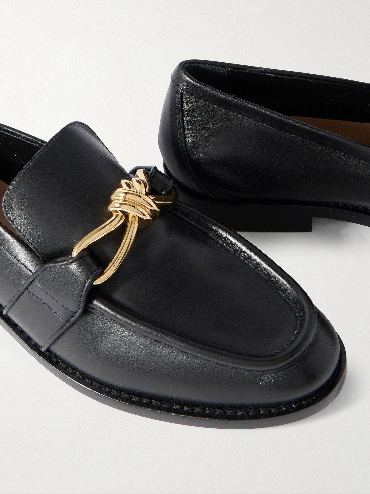 Bottega Veneta Astaire Embellished Leather Loafers