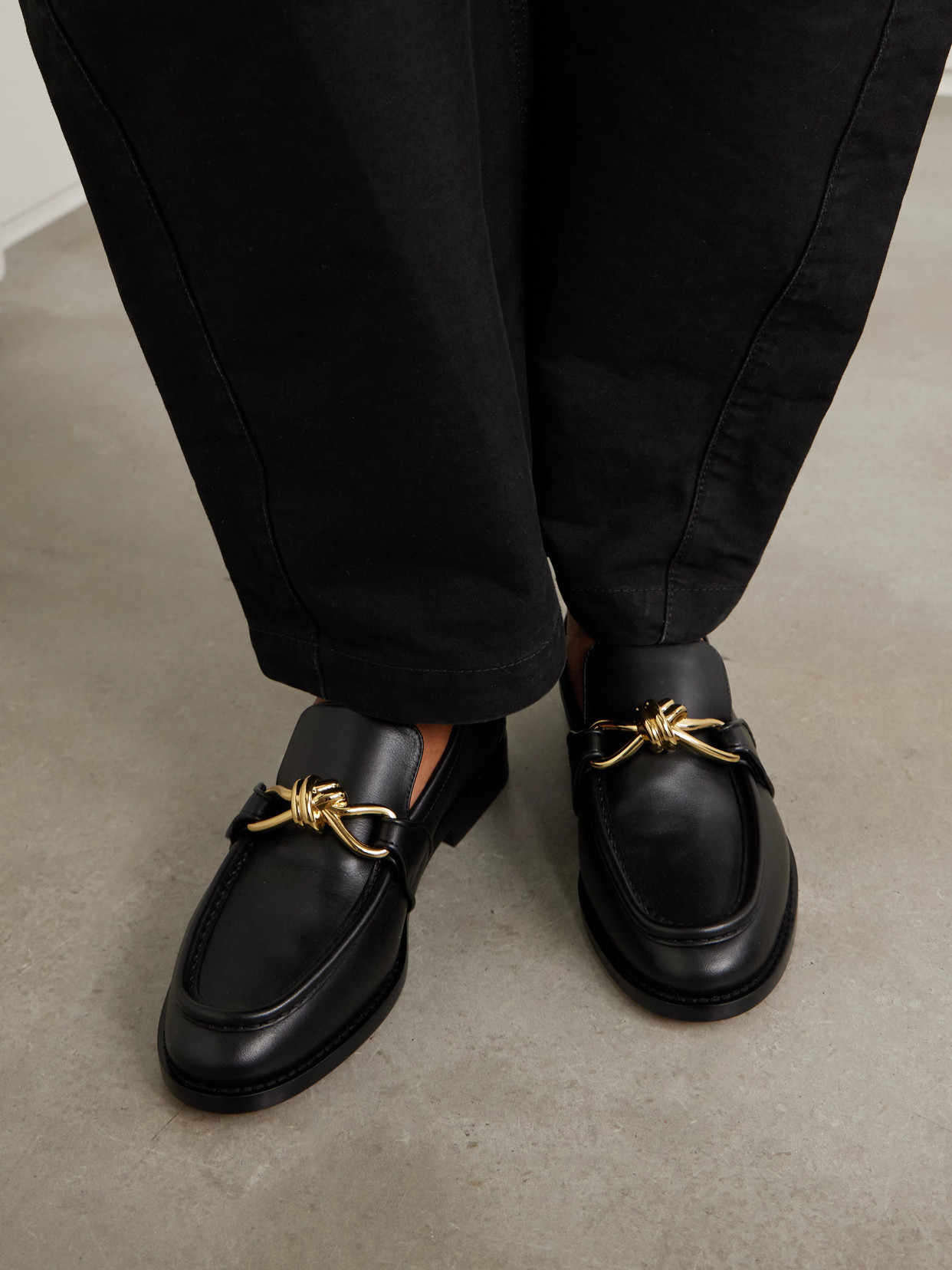 Bottega Veneta Astaire Embellished Leather Loafers