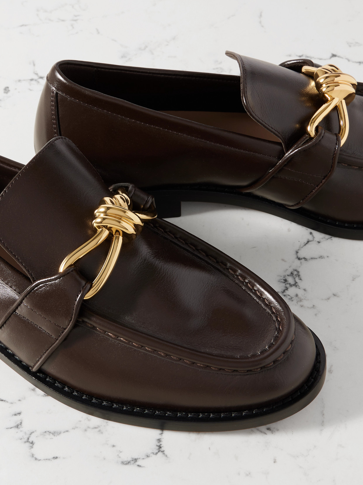 Bottega Veneta Astaire Embellished Leather Loafers