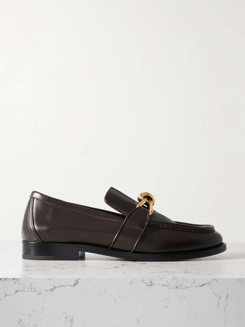 Bottega Veneta Astaire Embellished Leather Loafers