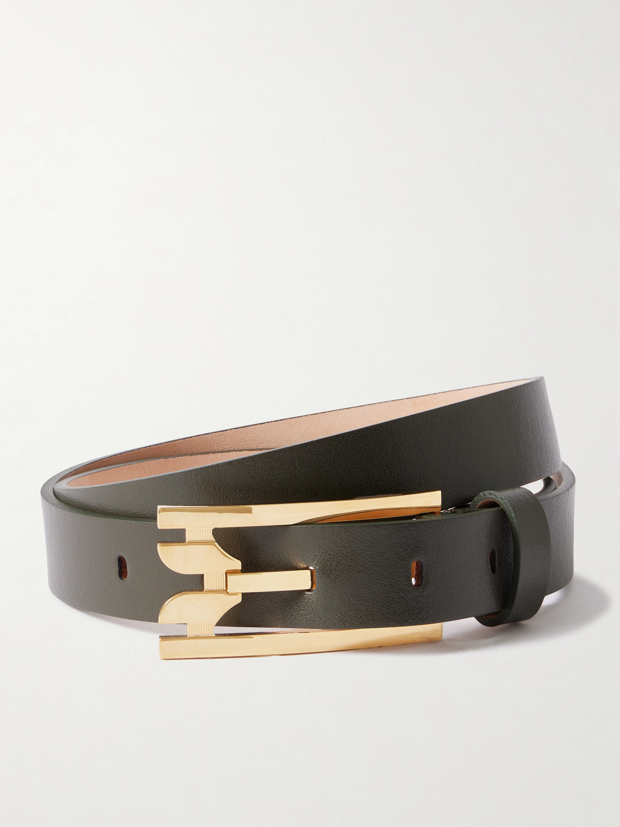 Victoria Beckham Leather Belt In Green
