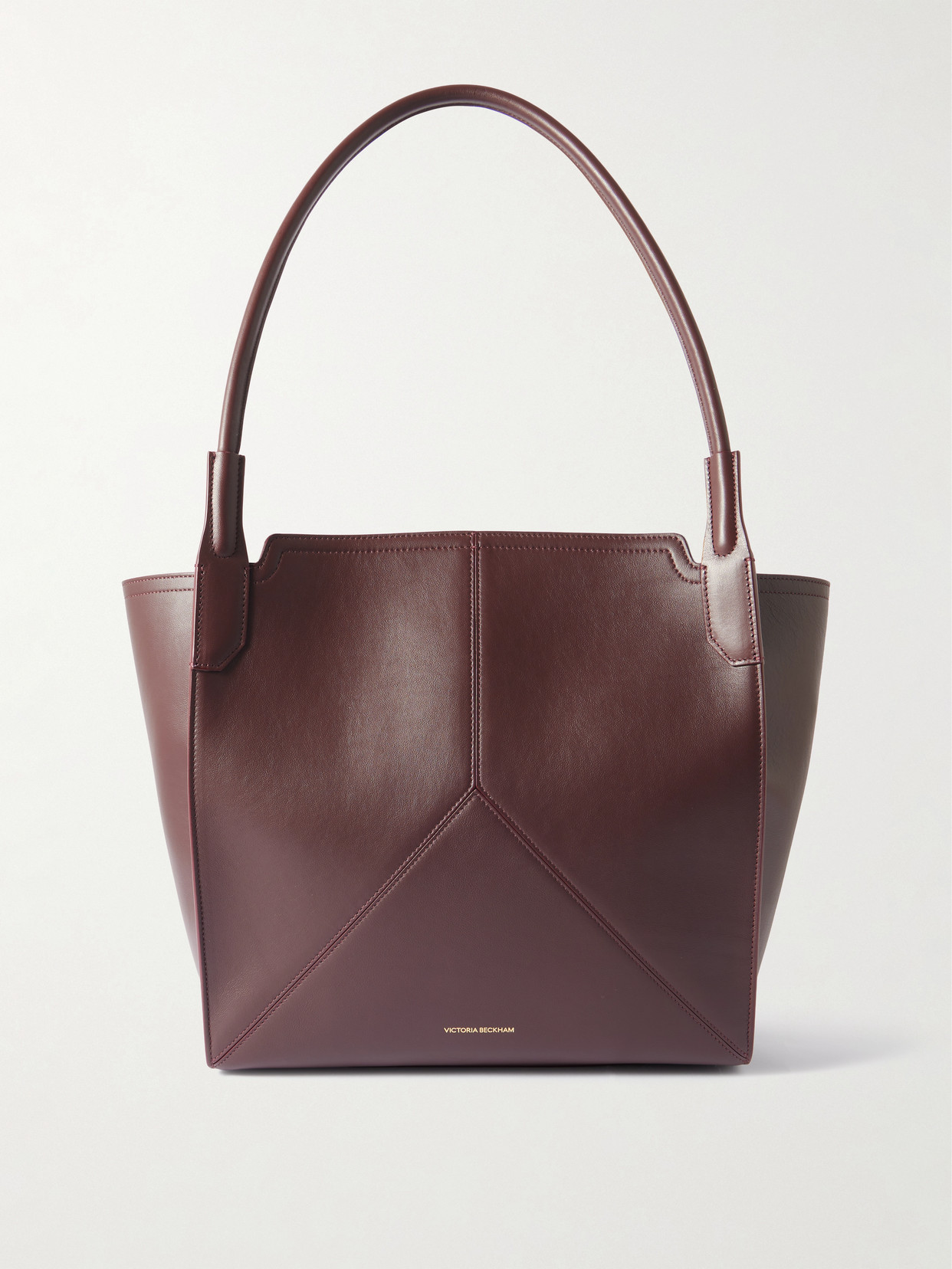 Victoria Beckham Victoria Small Leather Tote In Burgundy