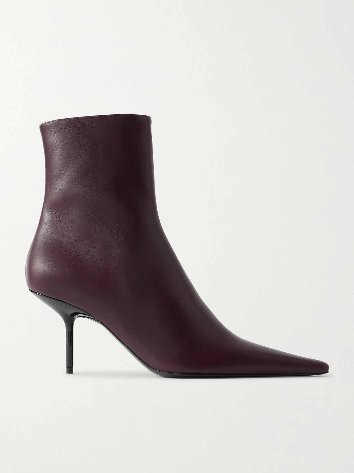 Victoria Beckham Leather Ankle Boots In Burgundy