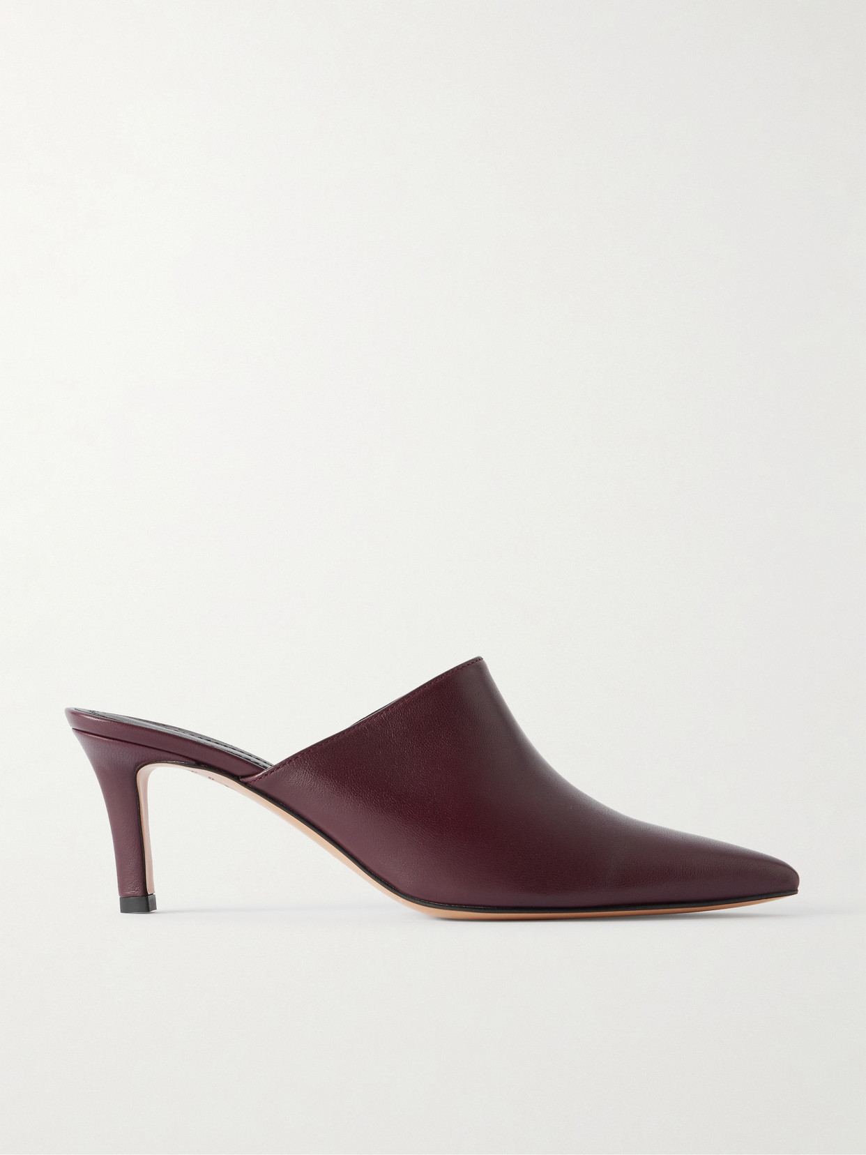 Tove Micha Leather Mules In Burgundy