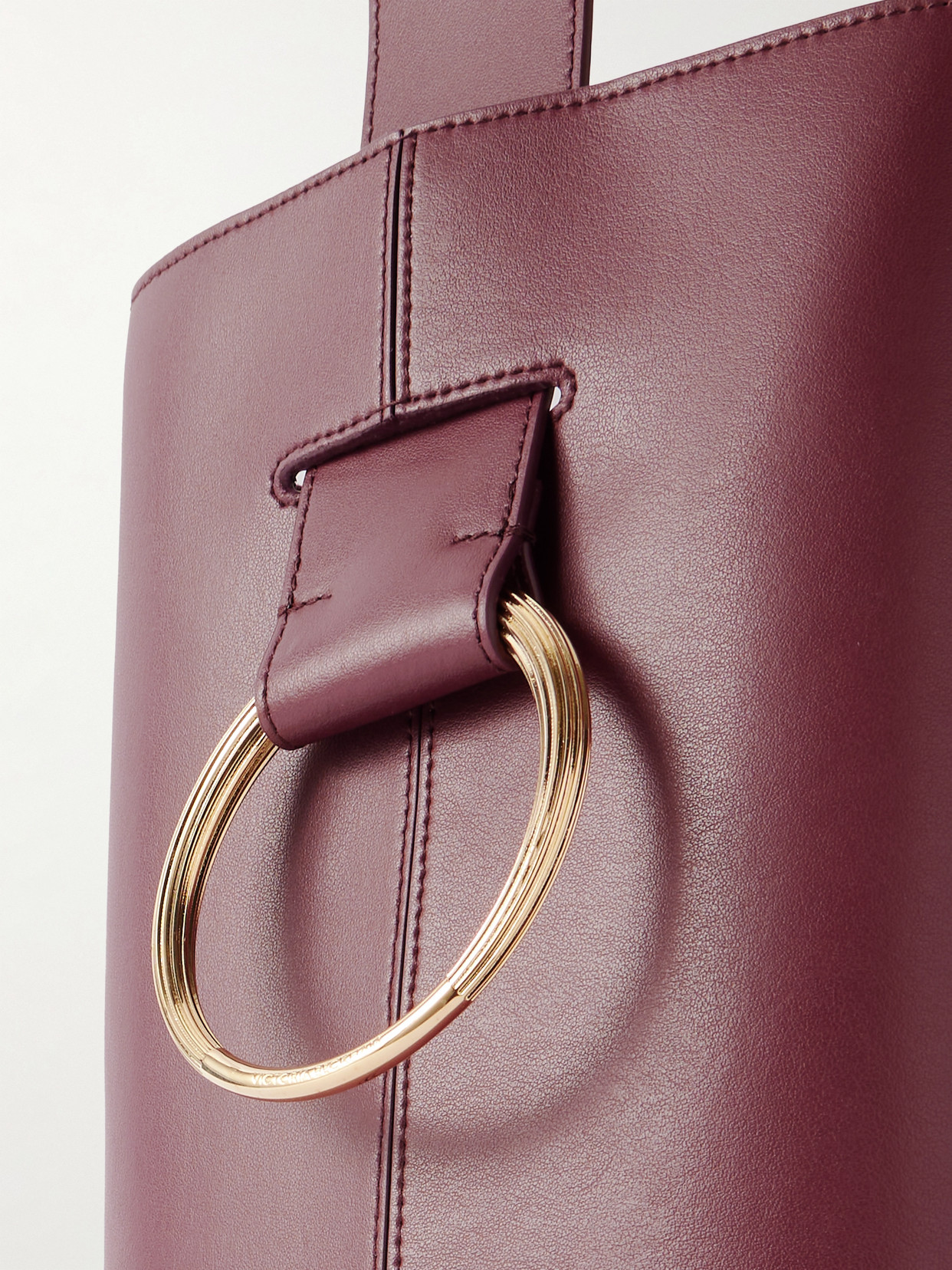 Victoria Beckham Leather Bucket Bag In Burgundy