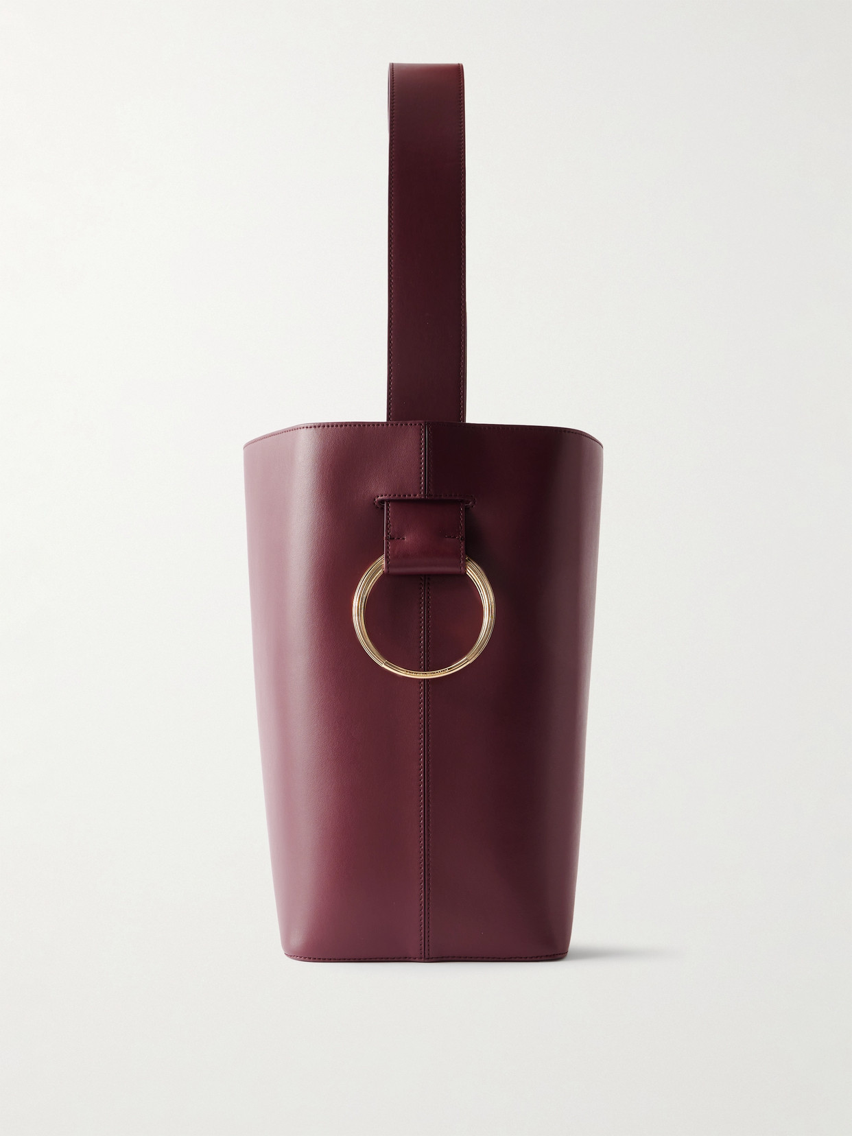 Victoria Beckham Leather Bucket Bag In Burgundy