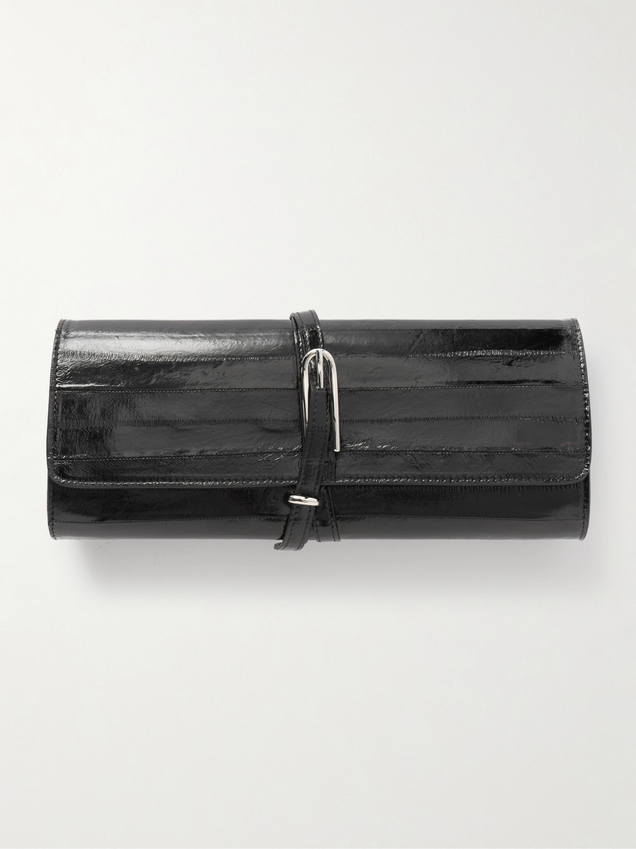 Liffner Belted Eel Clutch In Black