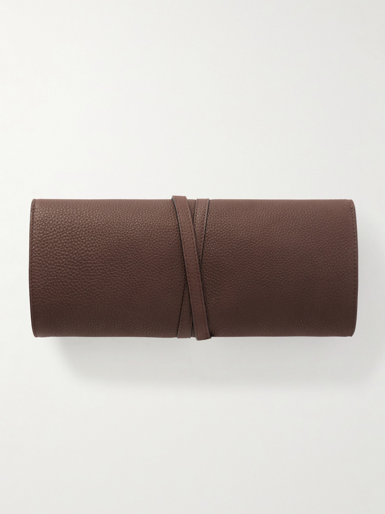 Liffner Belted Textured-leather Clutch In Brown