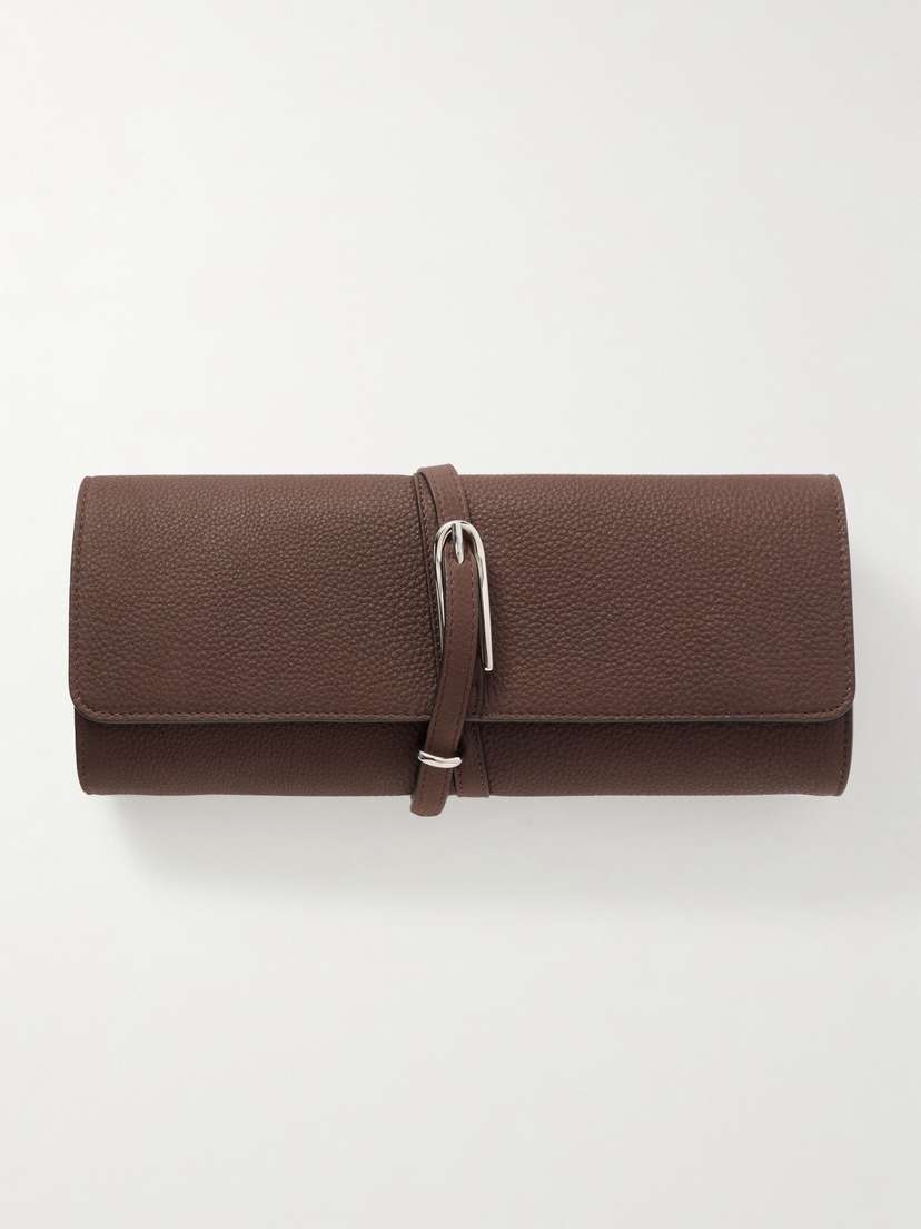 Liffner Belted Textured-leather Clutch