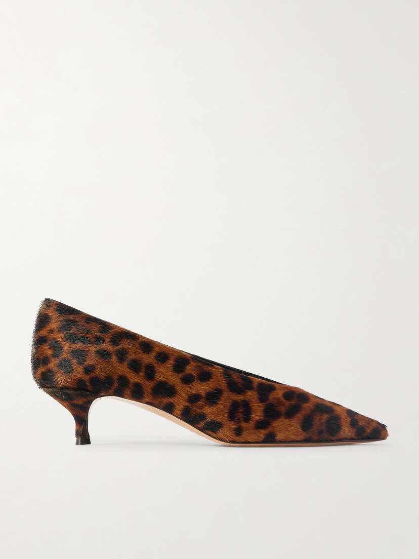 Le Monde Béryl Babouche Leopard-print Calf Hair Pumps