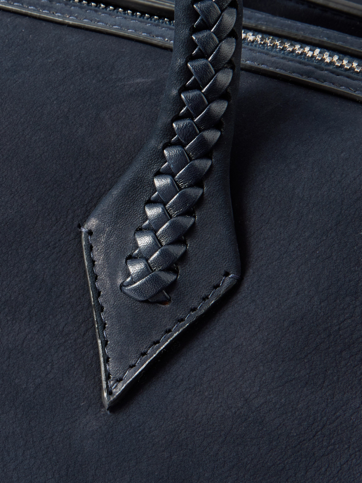 Métier - Vérité City Braided Leather-Trimmed Nubuck Tote