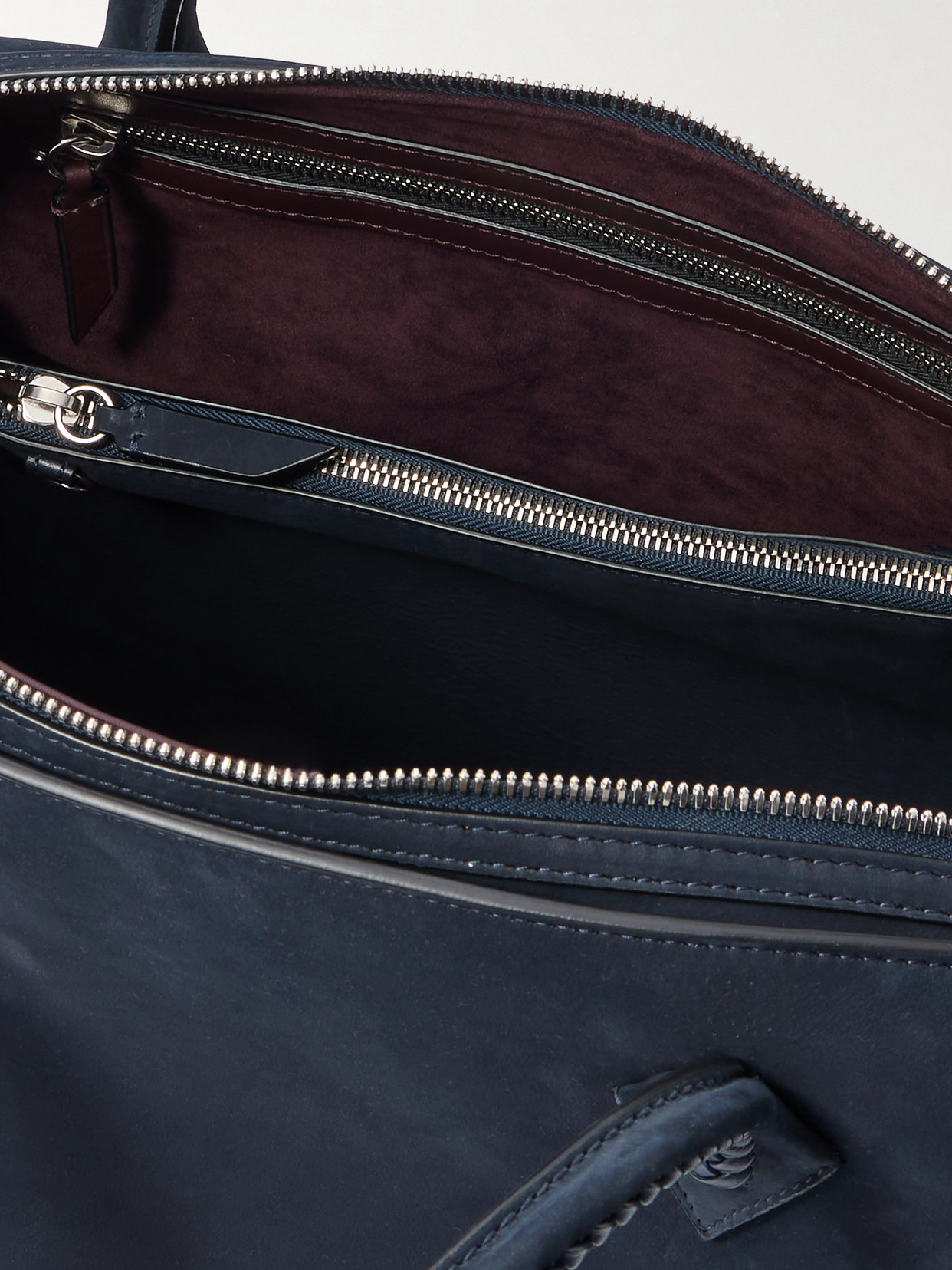Métier - Vérité City Braided Leather-Trimmed Nubuck Tote