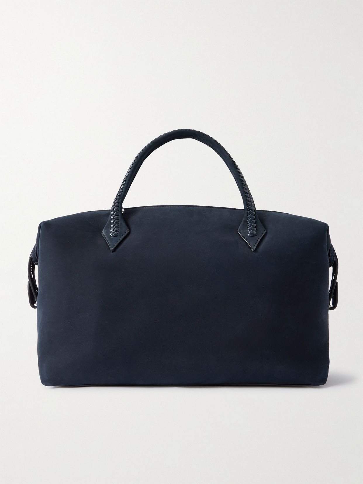 Vérité City braided leather-trimmed nubuck tote