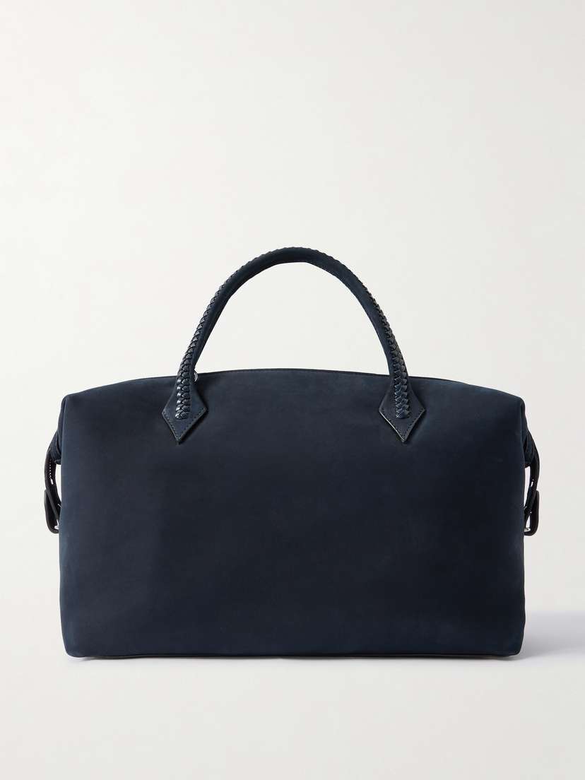 Métier Vérité City Braided Leather-trimmed Nubuck Tote