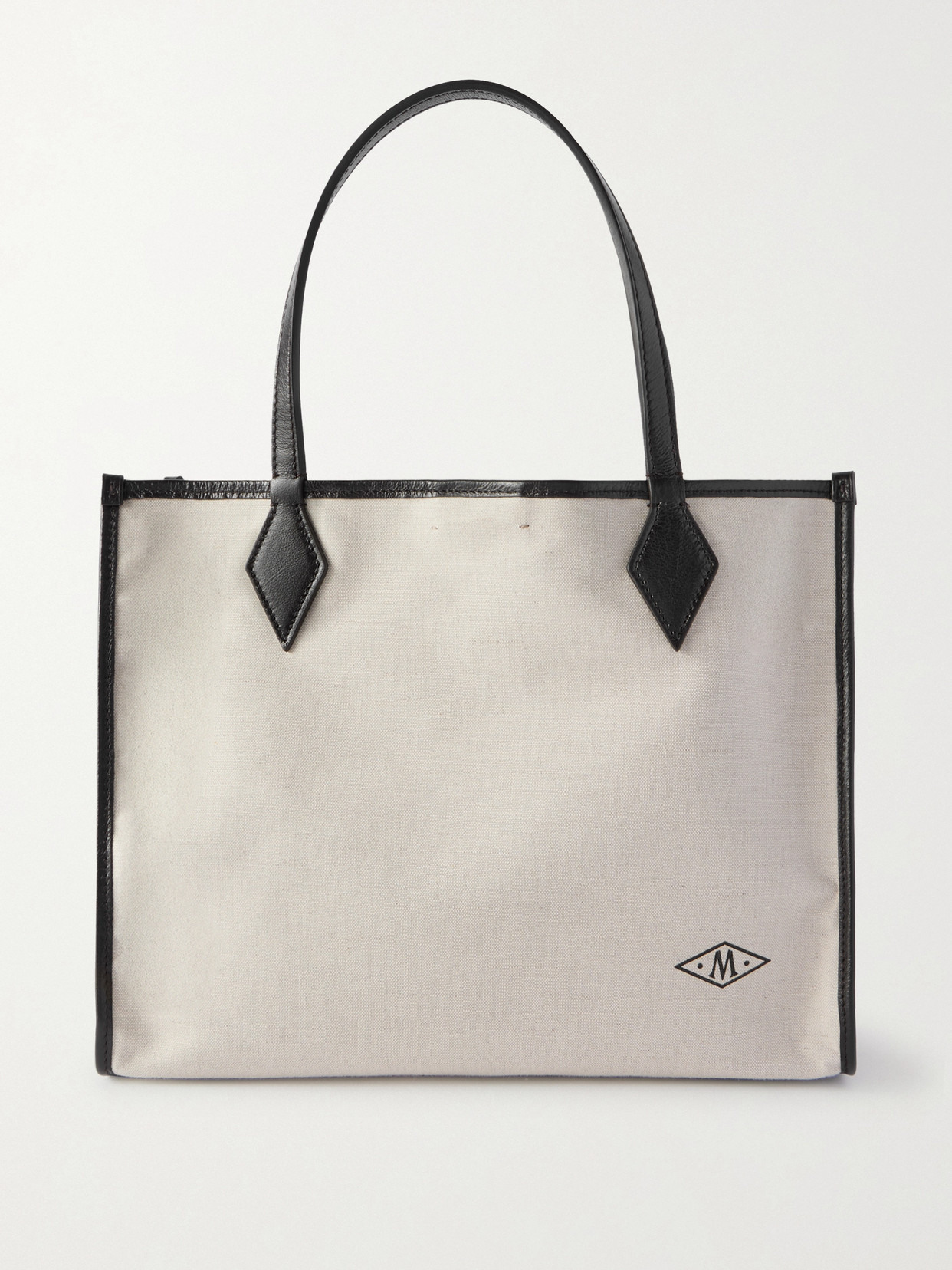 Metier Chameleon 34 Leather-trimmed Canvas Tote Bag In White