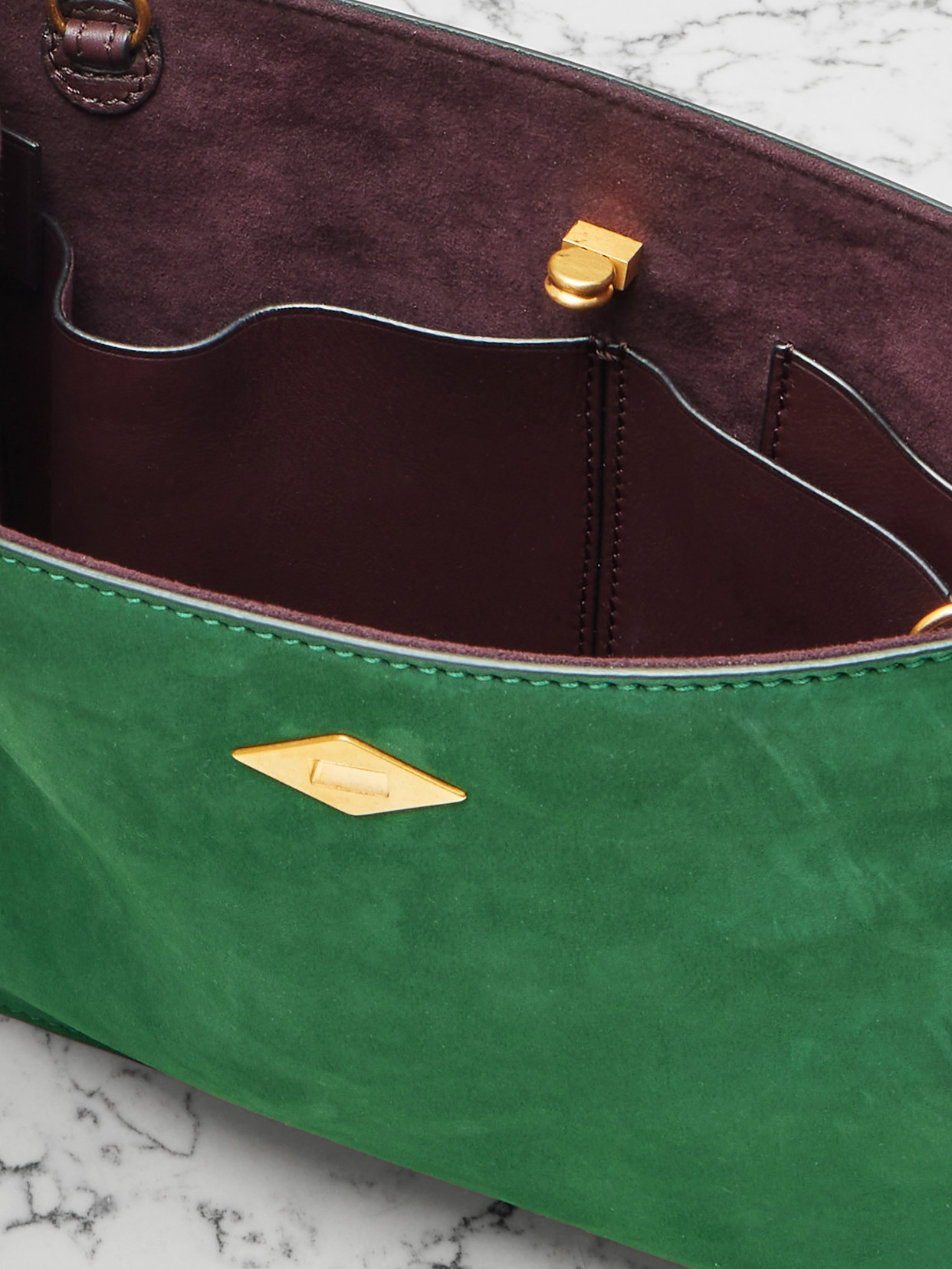 Metier Stowaway Nubuck Shoulder Bag In Green