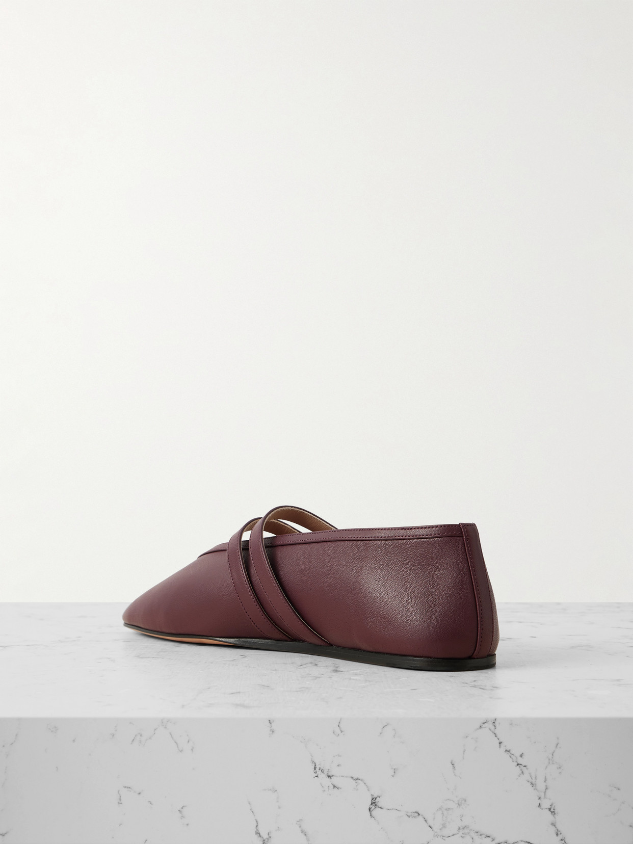 Le Monde Beryl Claudia Leather Mary-jane Ballet Flats In Burgundy